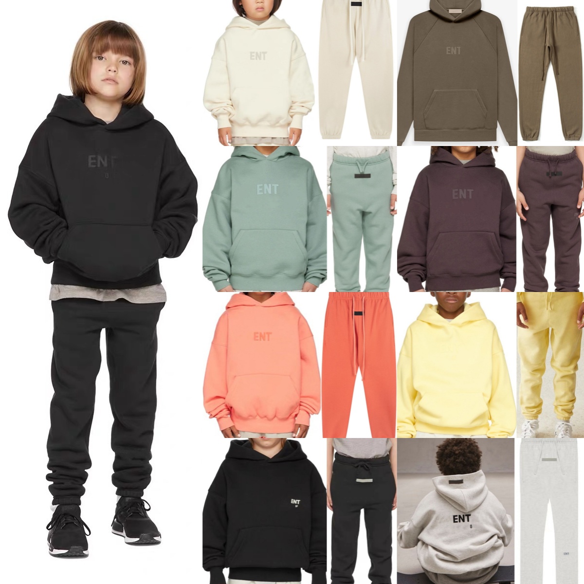 Kids Designer Clothes Sets Letter Boys Tracksuits Toddler Hoodies Pants Girls Children Sweatshirts Sweatpants Youth Hooded Clothing Trends Pullover Tops Black