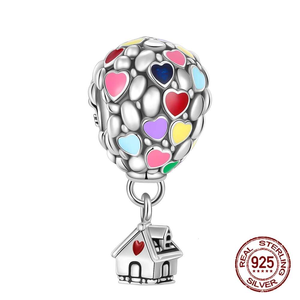 925 2024 Newest Charm Bead Hot Air Balloon Colorful Sterling Silver LOVE Family Dangle Fit Original Bracelet DIY Jewelry