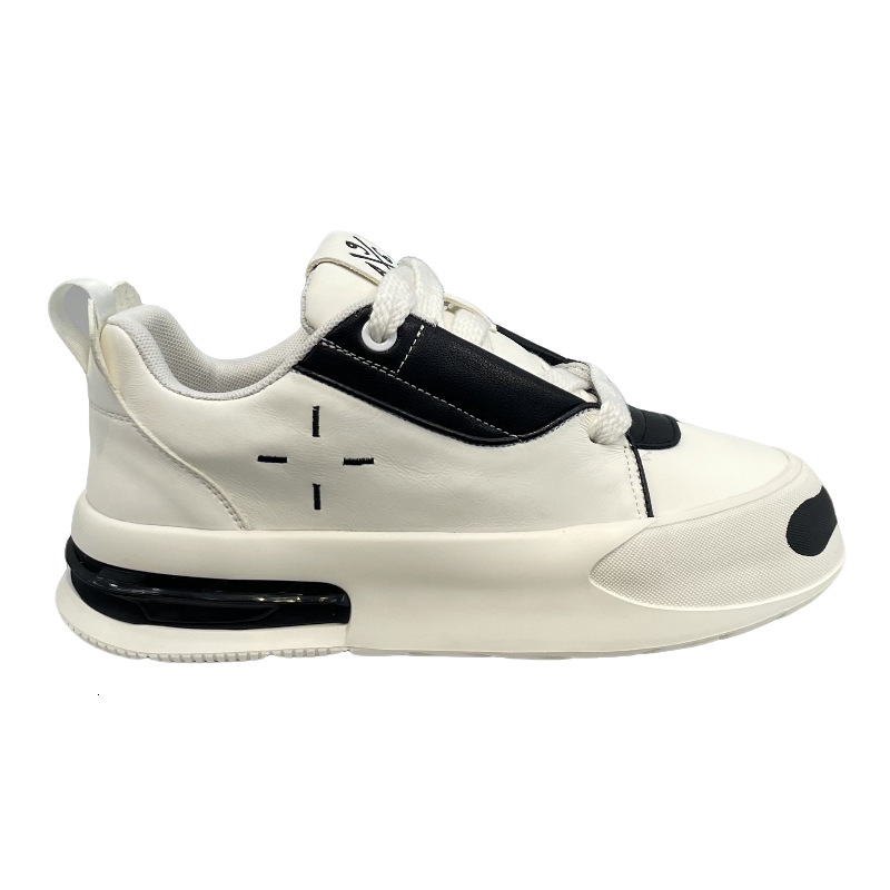 Ddmybear Board Autumn 2024 New Leather Breathable White Thick Sole Height Increasing Casual Trend Men's Shoes Chinese Brand Shoes F915-179