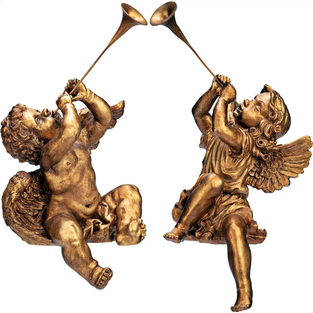 Boy and Girl of St. Peters Square Holiday Angel Statue Room Decor 2 Count Sculptures and Figurines 240910