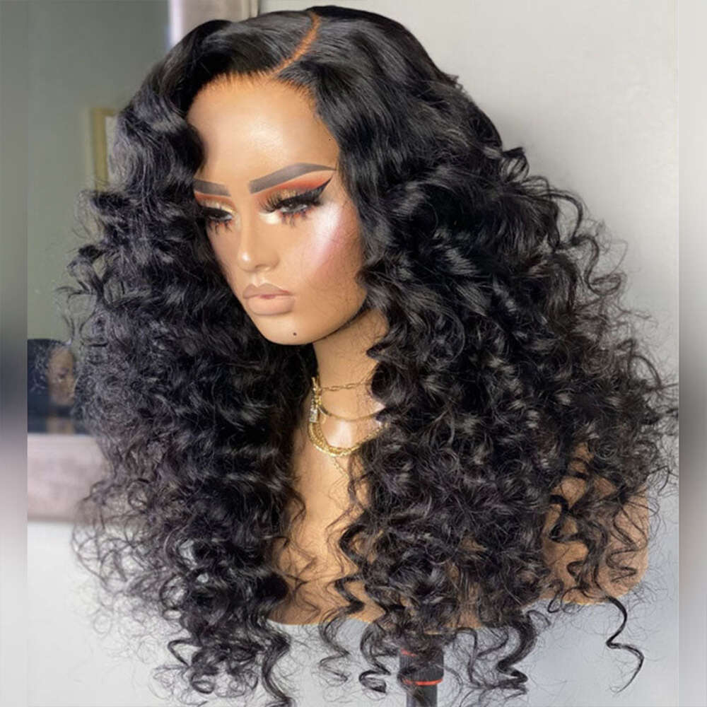 Pre Plcuked 13X4 Lace Front Afro Kinky Heat Resistant Fiber Synthetic Curly Wig