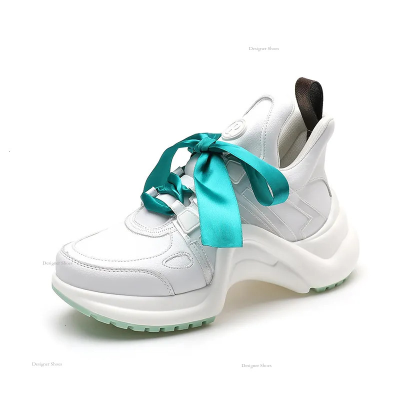 Dad Instagram Bow Trendy Women's 2023 New Popular Thick Sole Height Increasing Sports Slimming Leather Casual Shoes