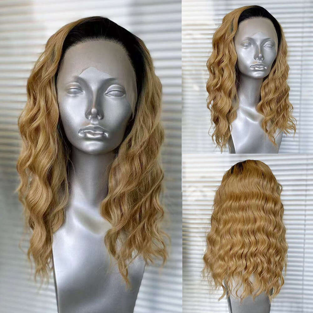 AIMEYA Purple Short Wave Wig Lace Front For Women Heat Resistant Synthetic Wigs Ombre Color Daily Use