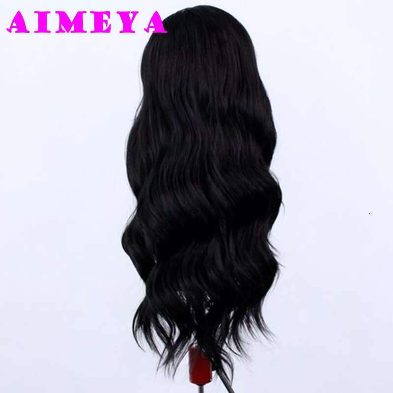 AIMEYA Synthetic Black Lace Front Wig For Women Wave Free Part Natural Haire Heat Resistant Daily Wear Cosplay Wigs