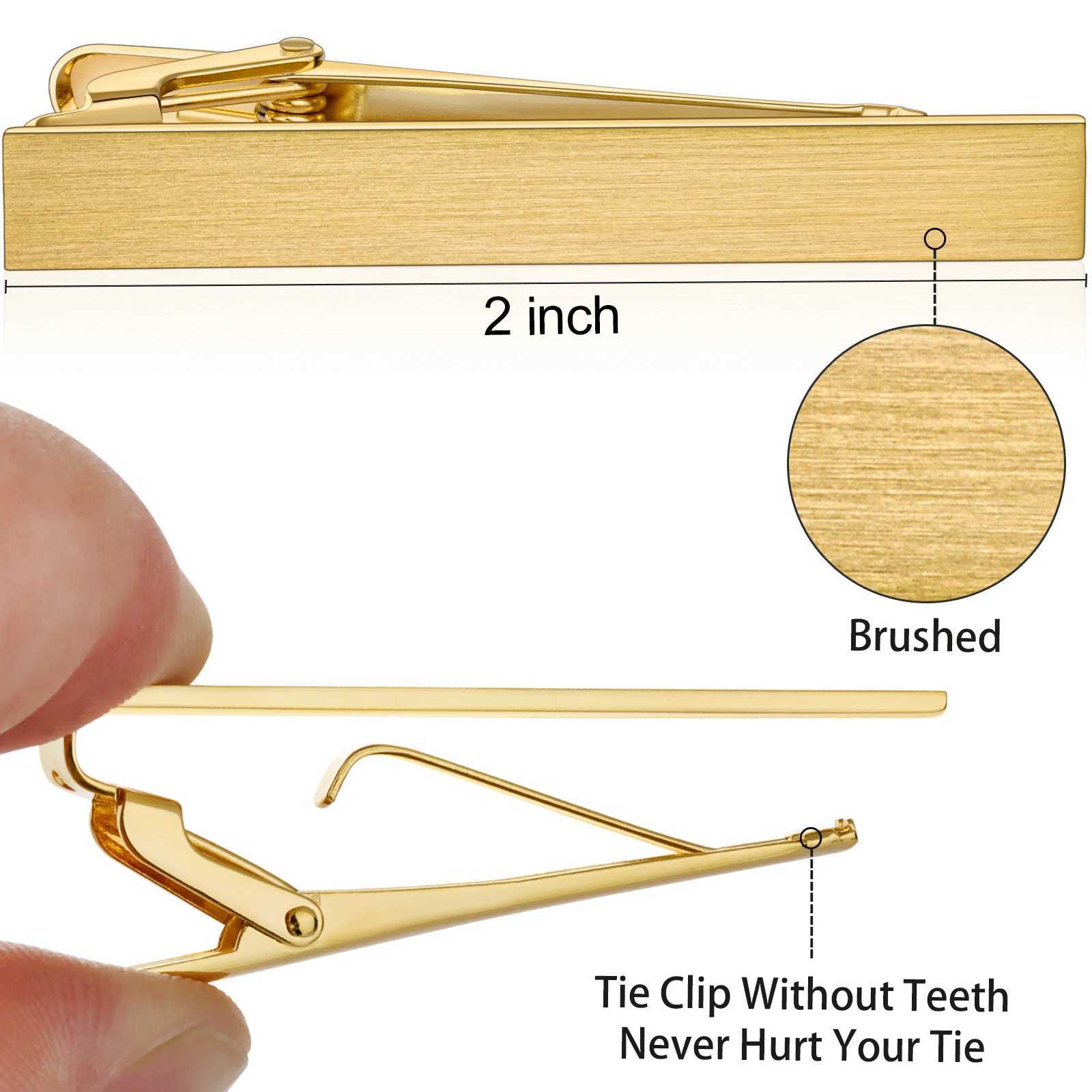 HAWSON Classic Tie Clip for Men Fashion Gold Tie Bar for Groomsmen Gifts Accessory Jewelry 2-2.2~2.5 inches W240914