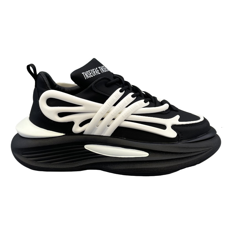 Ddmybear Autumn New Thick Soled Height Increasing Dad With A Niche Trendy Leather Surface, Versatile Sports And Casual Men's Shoes Chinese Brand 