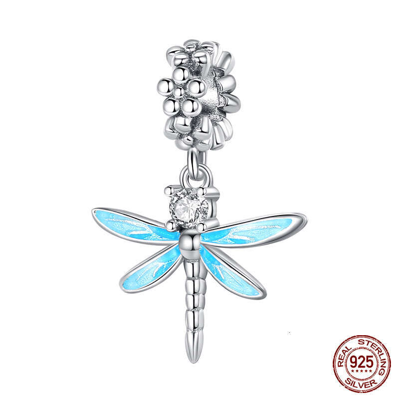 925 Fashion Silver Colorful Butterfly Dragoy Hummingbird Spring Series Charms Beads Fit Original Bracelet Jewelry