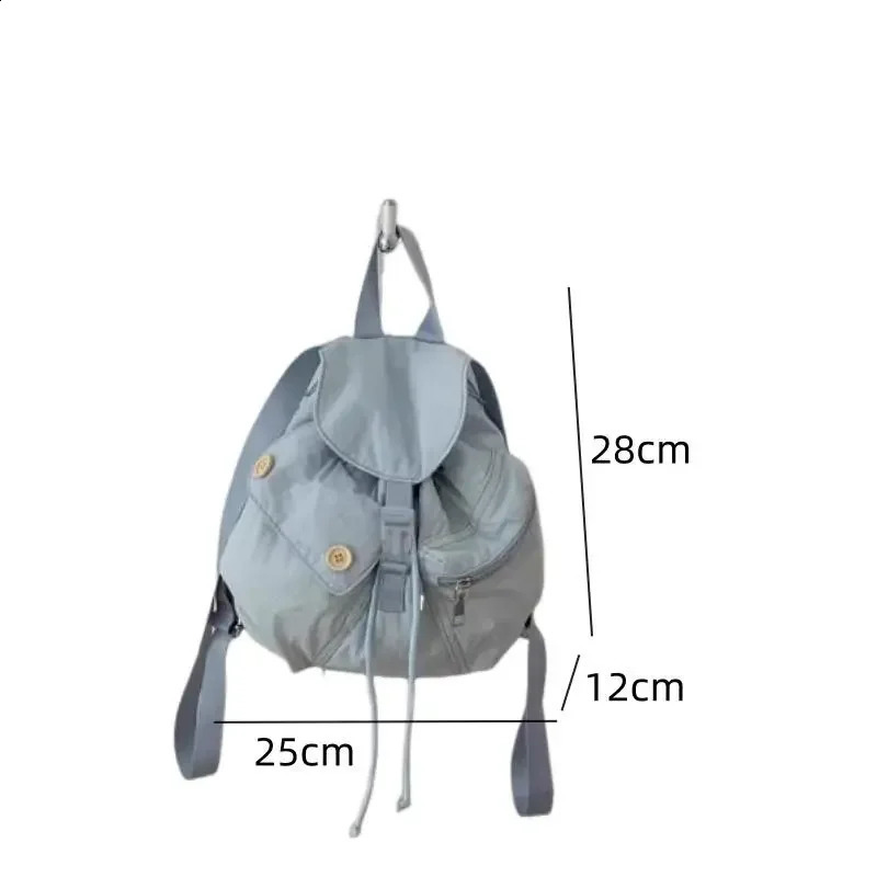 Fashion backpack womens Korean drawstring closure Knapsack multi pocket handbag Versatile Student School shoulder bag 240912