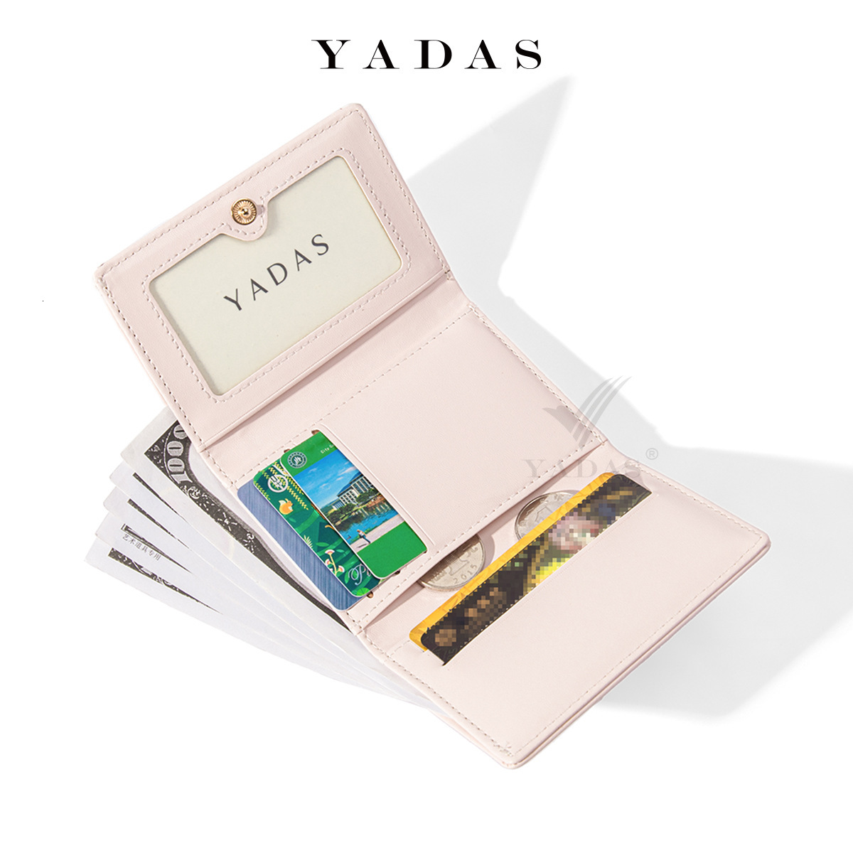 YADAS Cute Women's Card Bag Fashion Buckle PU Short 30% Zero Fold Wallet