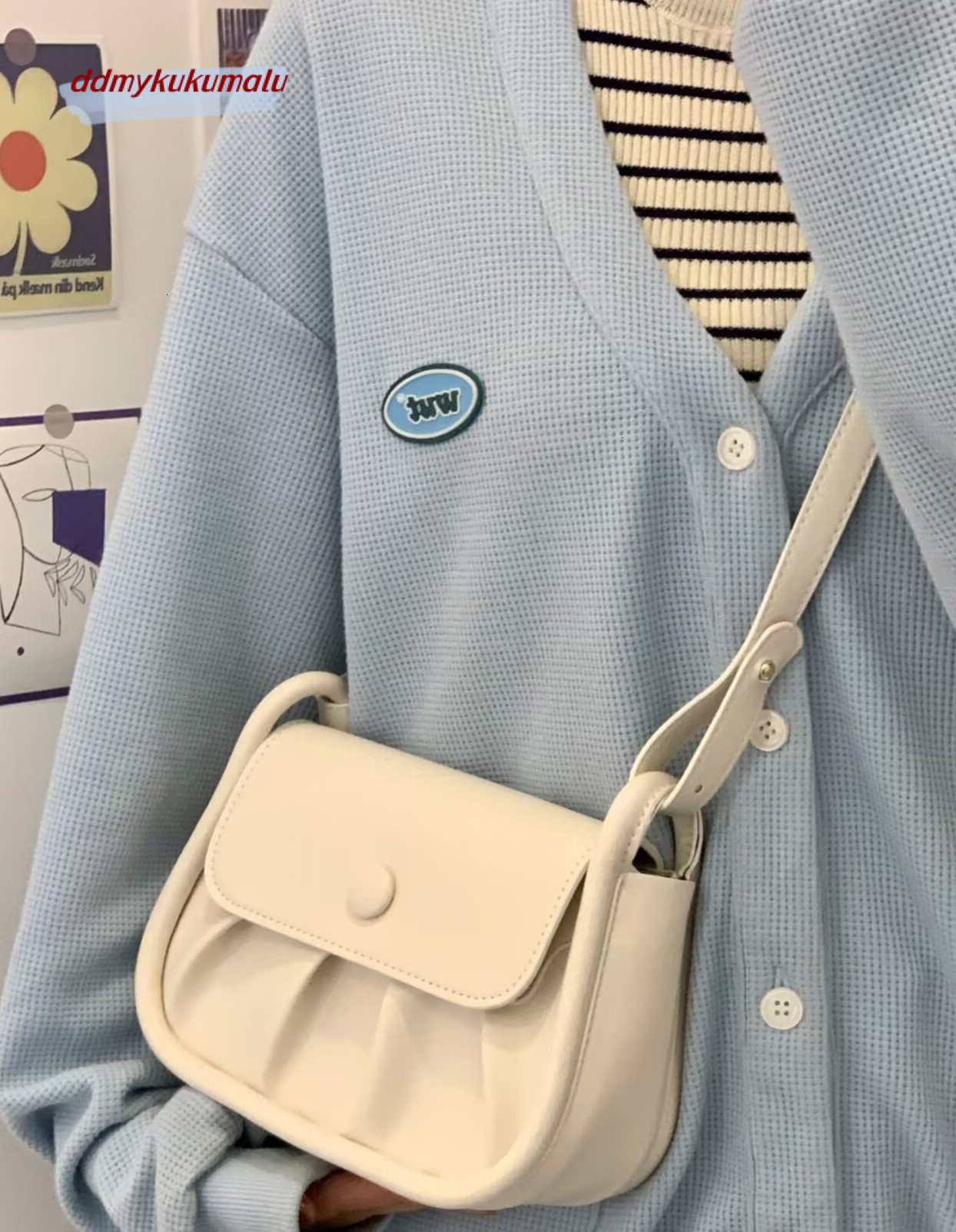 Women's 2024 New Trendy Girls High Quality Small Square with Folded Underarm Versatile One Shoulder Crossbody Bag H724#24 kukumalu
