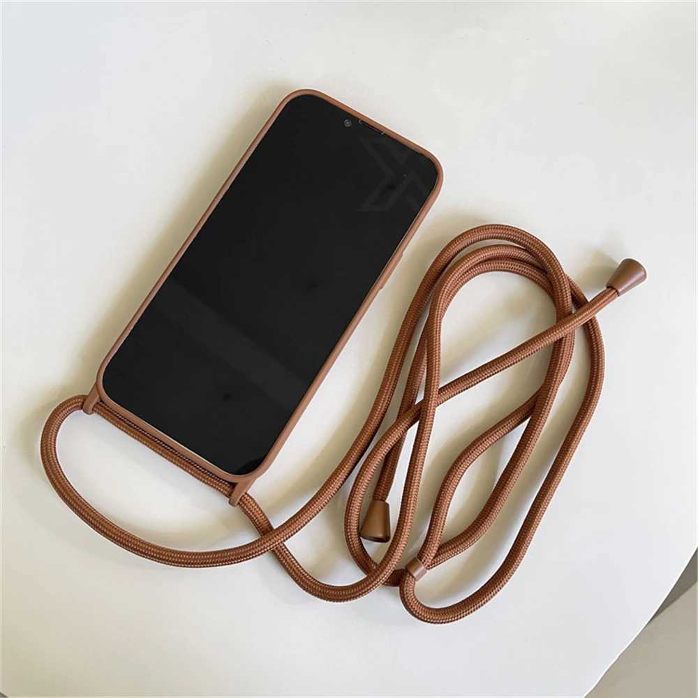 Adjustable Strap Cord Necklace Lanyard Mobile Phone Case For iPhone 16 15 14 13 12 11 Pro Max XS Rope Phone Case P240914
