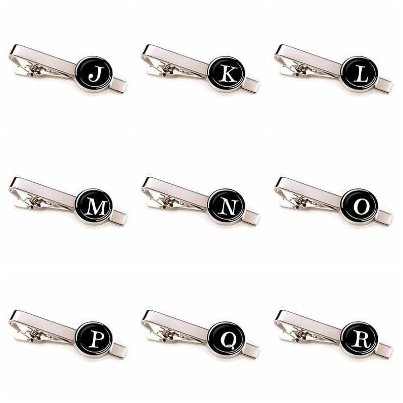 Mens Fashion 26 Letter Tie Clip Personalized Name Letter Jewelry Mens Necklace Clip Pin Set Accessories W240914