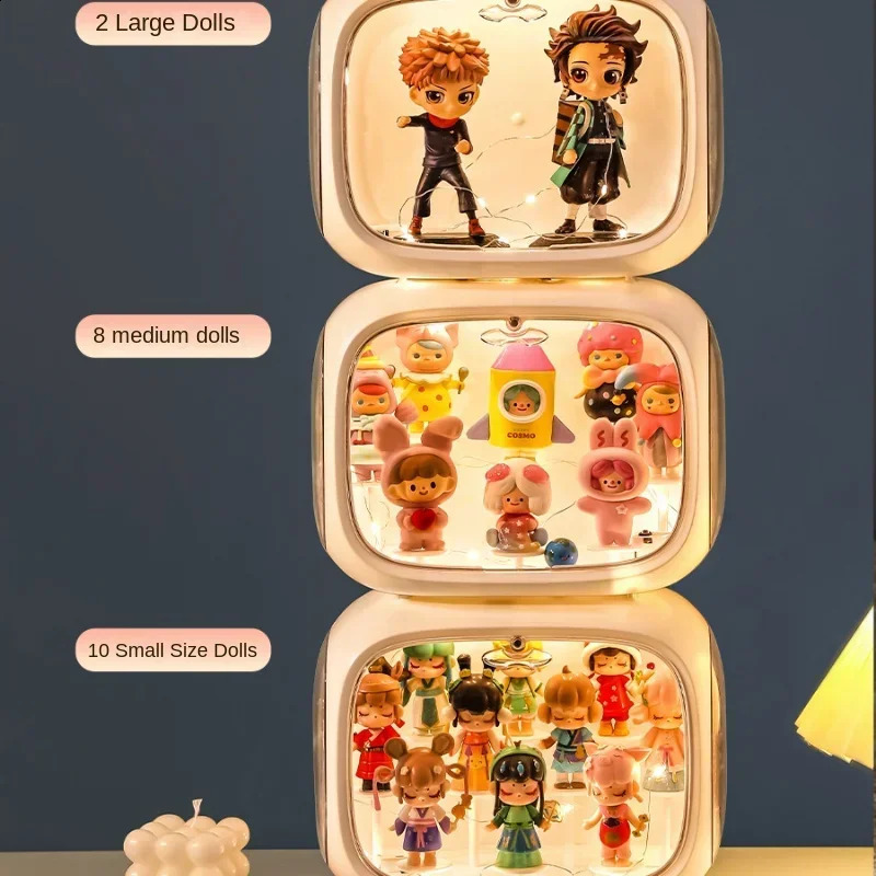 24x16x19cm Wall Mounted Showcase Acrylic Blind Figures Display Case Figures Organizer Dust Proof Doll Toy Artcrafts Storage Box 240905