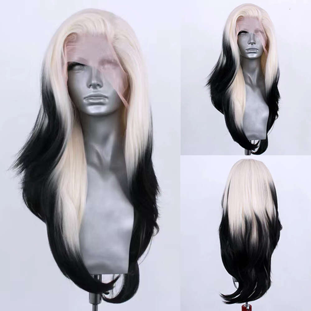 AIMEYA Ombre Lace Front For Women Platinum Black Synthetic Daily Use Cosplay Costume Party Wig