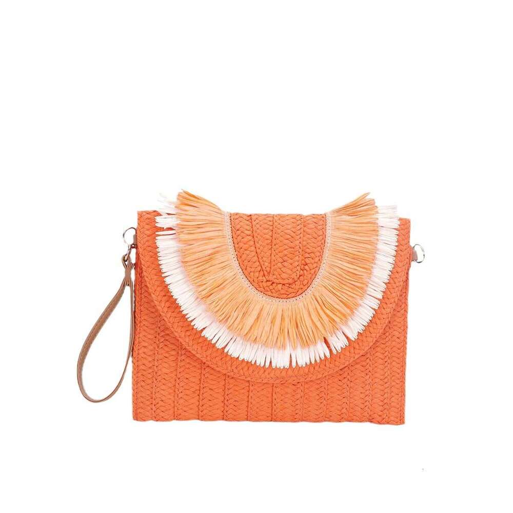 AMZZ High end handbag 2024 new paper grass woven crossbody bag, niche women's shoulder bag