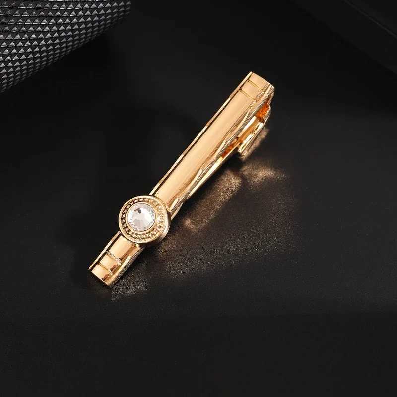New luxury rhinestone crystal tie clip mens gold silver business wedding collar tie clip fashion jewelry W240914