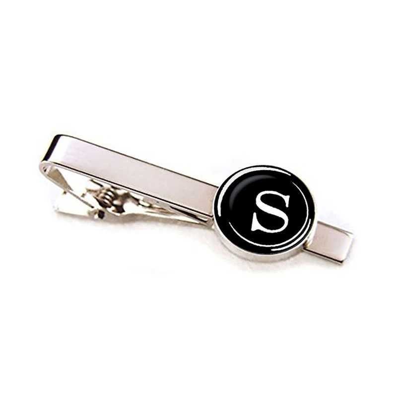 Mens Fashion 26 Letter Tie Clip Personalized Name Letter Jewelry Mens Necklace Clip Pin Set Accessories W240914