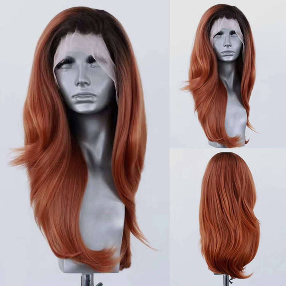 AIMEYA Blue Heat Resistant 13X4 Synthetic Lace Front Wig Long Natural Wave Ombre Pink Wigs Daily Use Cosplay Hair
