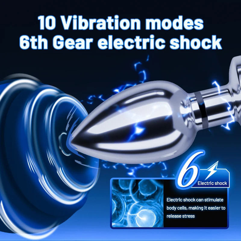 Electrical Shock Vibrator Womens Metal Anal Plug Wireless Remote Men Prostate Massager Adult Supplies Masturbate Toys 241105