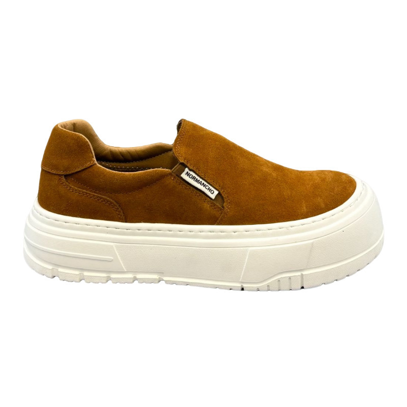 Ddmybear Real Leather Autumn Style,Men's Thick Soled, Lightweight, Big Toe Comfortable, Breathable, Casual Board Shoes, Lazy Shoes Chinese Brand 
