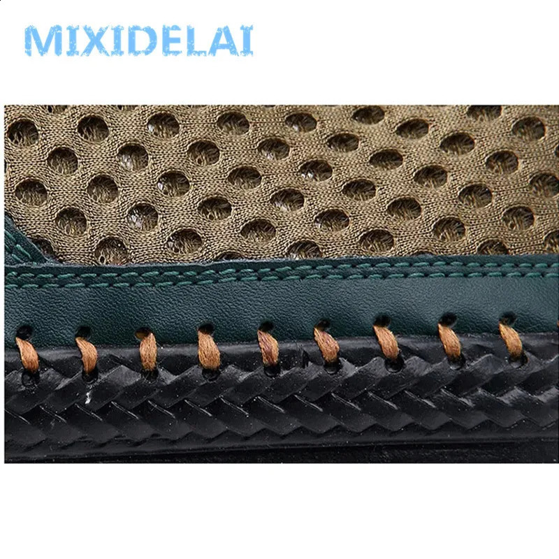 MIXIDELAI Big Size 38-48 Summer Breathable Mesh Men Casual Shoes For Comfortable Handmade Men Lace-Up Loafers Male Shoes 240909