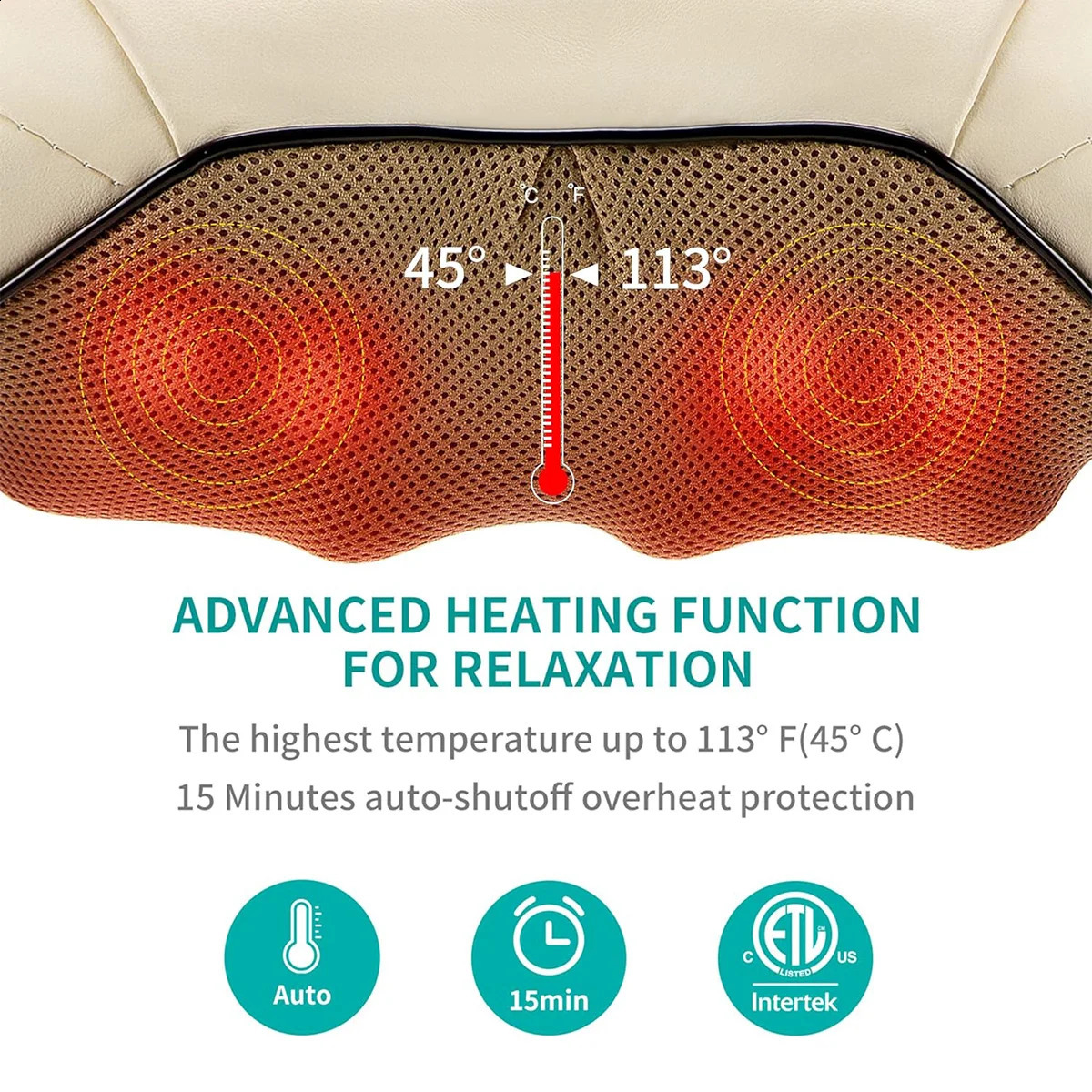 Nekteck finger press back shoulder and neck massager 3D electric full body massager with deep tissue kneading pillow massage 240914