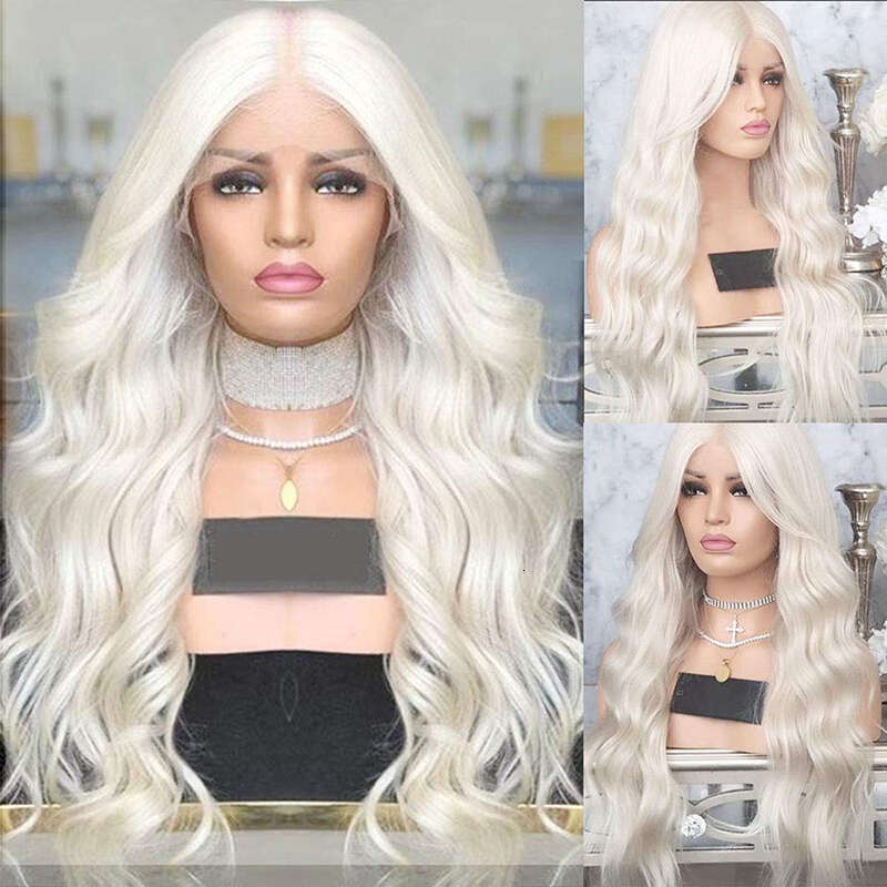 AIMEYA Platinum Blonde Body Wave Synthetic Lace Front For Women Natural Haire Wig Cosplay Wigs Daily Use