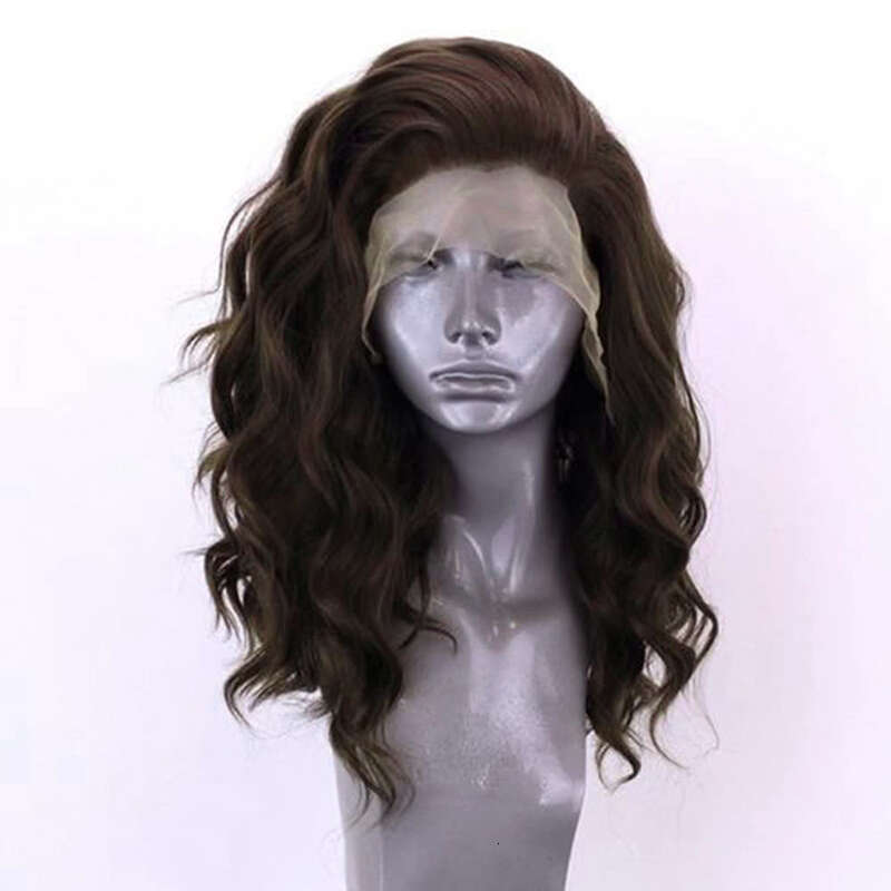AIMEYA Brown Loose Beachy Wave Synthetic Lace Front For Women Free Part Pre Plucked Natural Looking Daily Wear Wigs