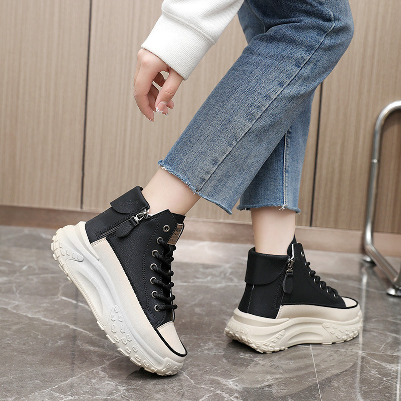 ZANPACE 2024 Autumn Women's Sneakers Leather Canvas Breathable Vulcanized Platform Summer Fashion Casualot Women Shoes