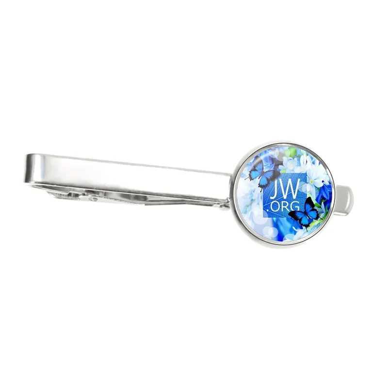 Hot selling personalized steampunk Jehovahs Witness tie clip JW Handmade glass dome jewelry W240914