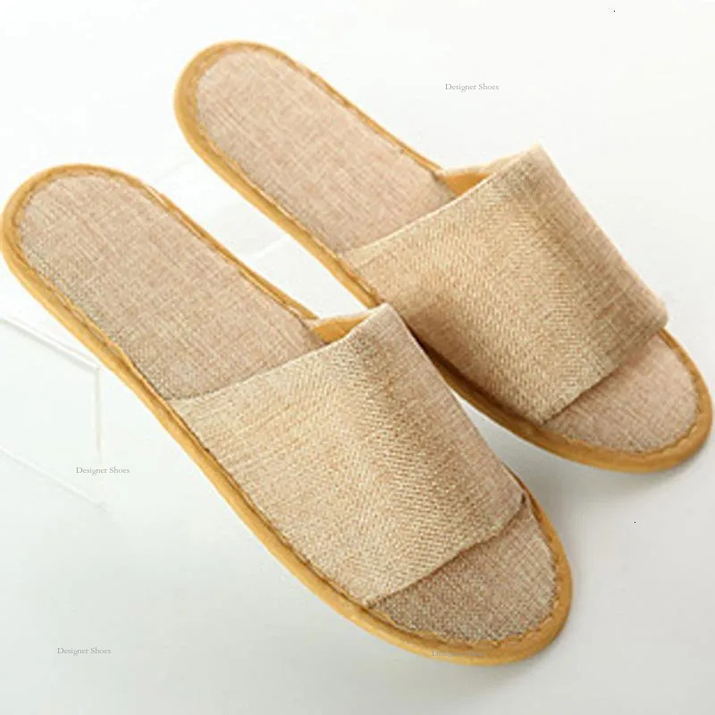 Spring Autumn Hotel Floor Home Cool Slippers, Anti Slip Wear-Resistant Cotton And Linen Slippers For Women pers