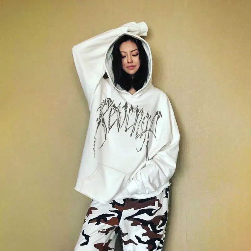 High Street Style Dragon Bone Skull Head Print Autumn/Winter Hoodies Mens Large Loose Fashion Sweatshirts Y2k Couple Top 240906