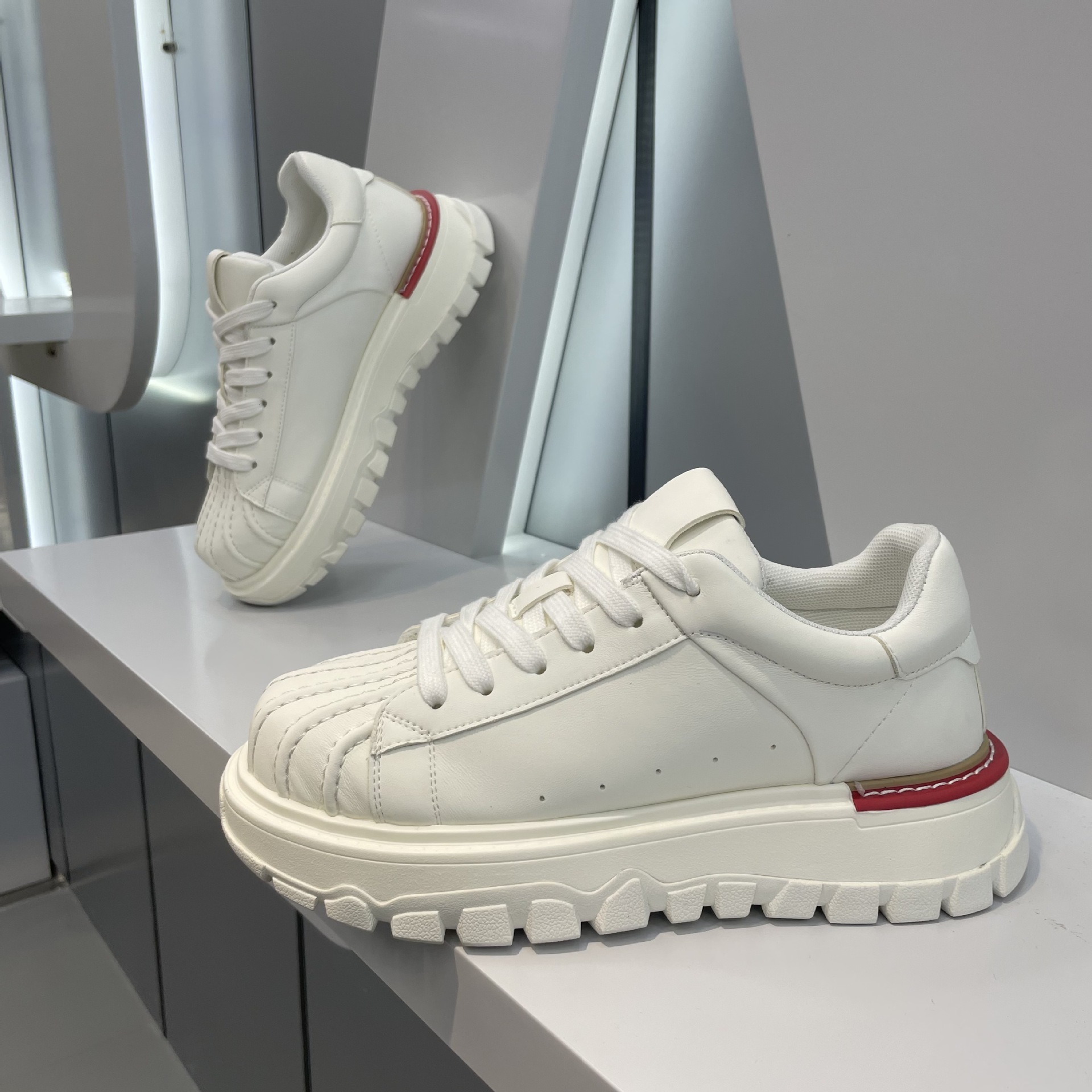 Ddmybear Trendy Brand Shell Toe Thick Soled Board For Men, Trendy And Versatile White Shoes, Autumn New Fashion Casual Shoes Chinese Brand Shoes F915-