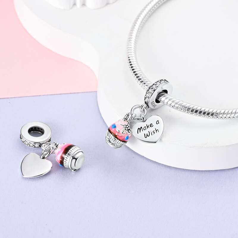 925 Sterling Silver Coffee Cake Pizza kola Avocado Food Charms Bead Fit Original Bracelets DIY Making Jewelry