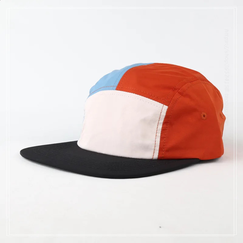 American Color Matching Five-panel Quick-drying Cap for Men and Women Waterproof Soft Top Outdoor Sports Flat Edge Baseball Hat 240913