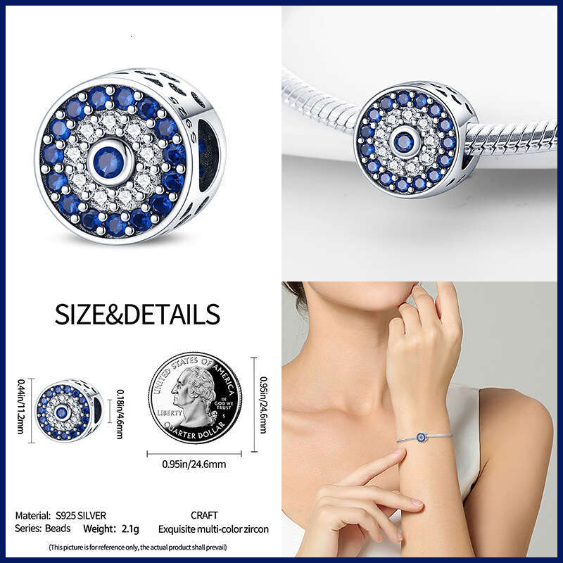 925 Sterling Silver Classic Evil Devil's Eye Charms Beads For Women Fit Original Bracelets Fine DIY Jewelry