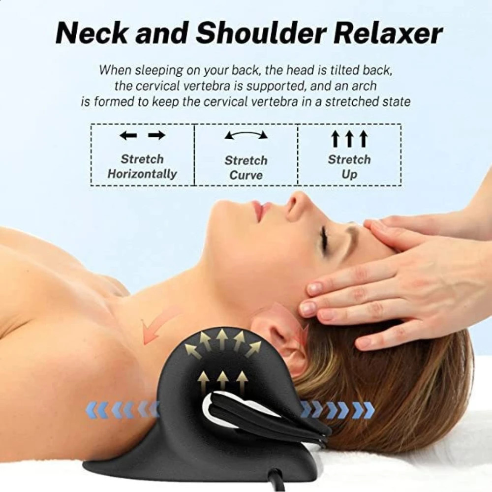 21x20x11.5cm Massage Neck Pillow Ergonomically ed Black Premium Airbag Neck Pillow for Neck and Shoulder Relaxation 240914