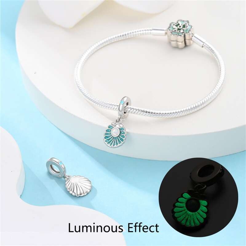 Summer 925 Sterling Silver Octopus Tortoise Luminous Seaworld Charms Beads Fit Original Bracelets DIY Jewelry