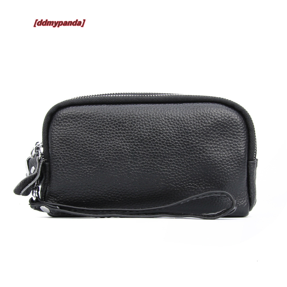 Head layer cowhide women's handbag, versatile women, three-layer zipper, large capacity, long and simple leather phone bag for women #26 ddmypand