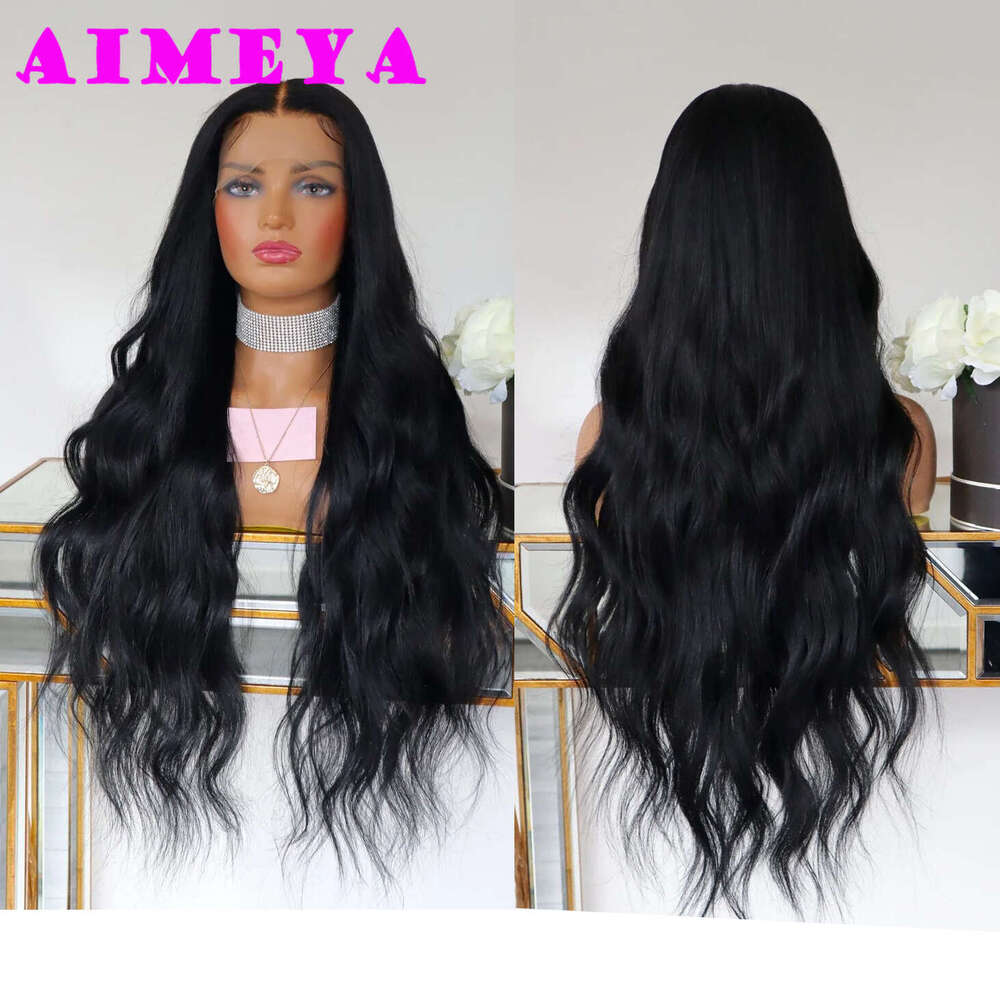 Platinum Blonde Lace Front Wigs For Women Long Natural Wave Synthetic Heat Resistant Fiber Hair Free Part
