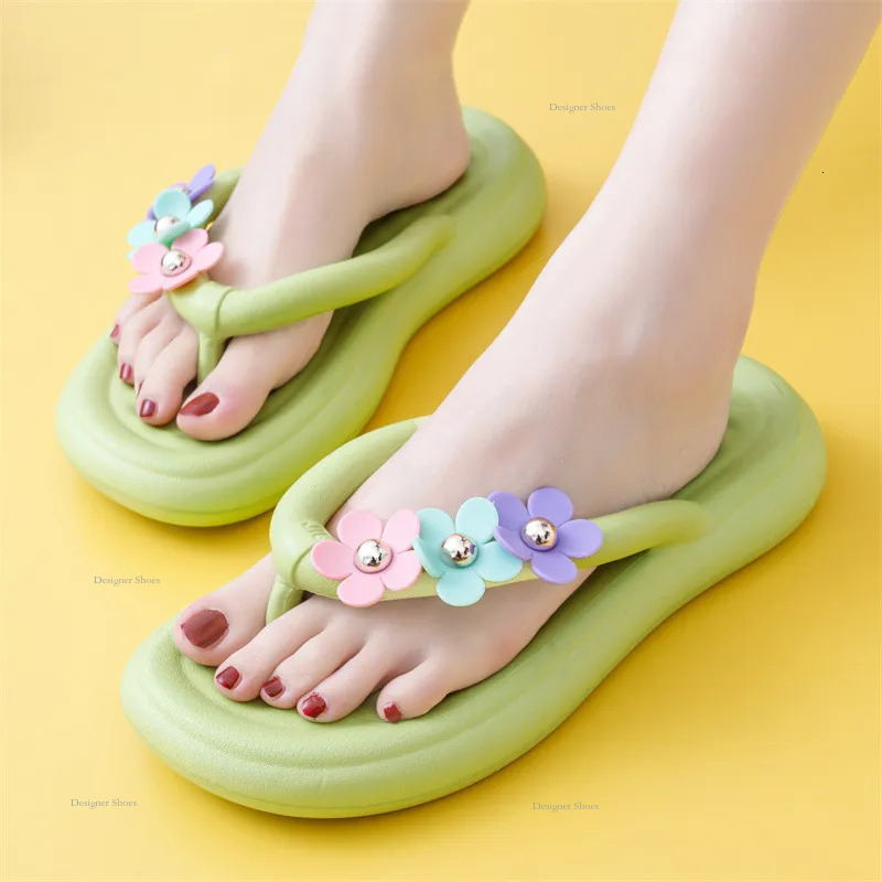 Fashion Plush GAI Slipper Women Outside Summer Comfort Green Brown Pink Black White Couples Thick-Soled Non-Slip Slippers Eur36-41 s