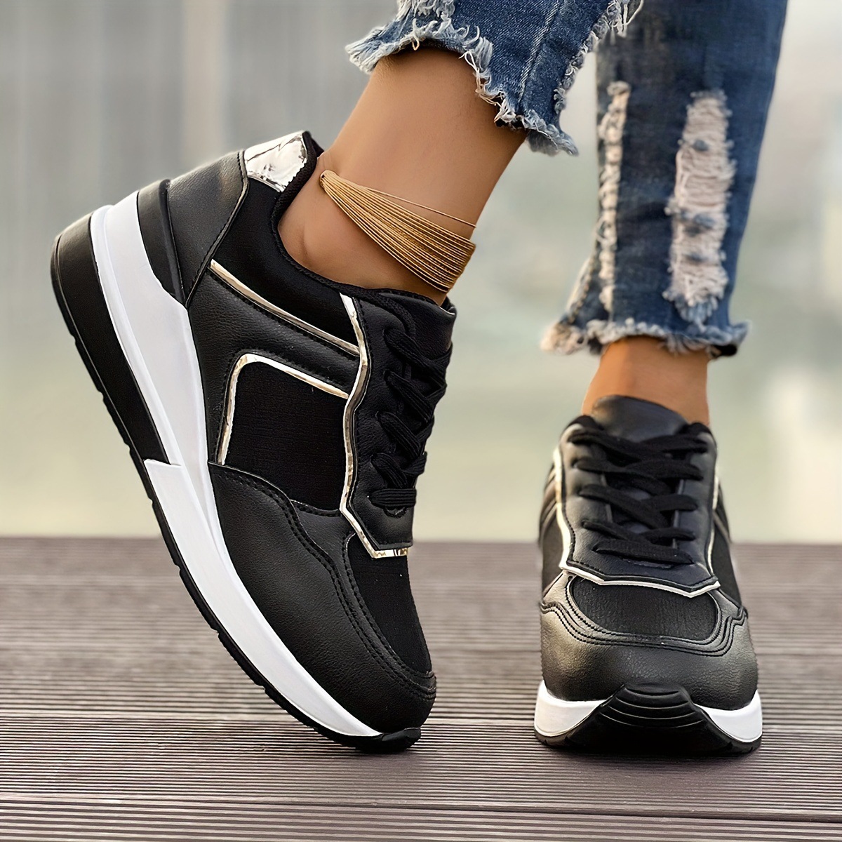 Women Sports Shoes Athleisure Style Running Shoes Fashion Thick Sole Plus Size 36-43 Free shipping