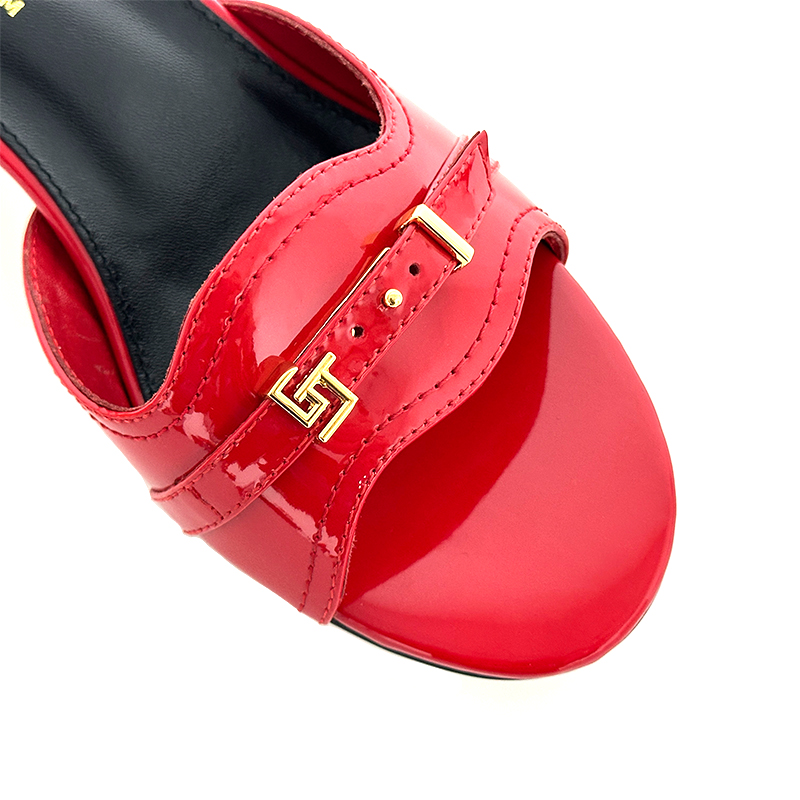 Thick high heels slippers women sandals genuine leather slides outdoor and indoor designer shoes size 35-44