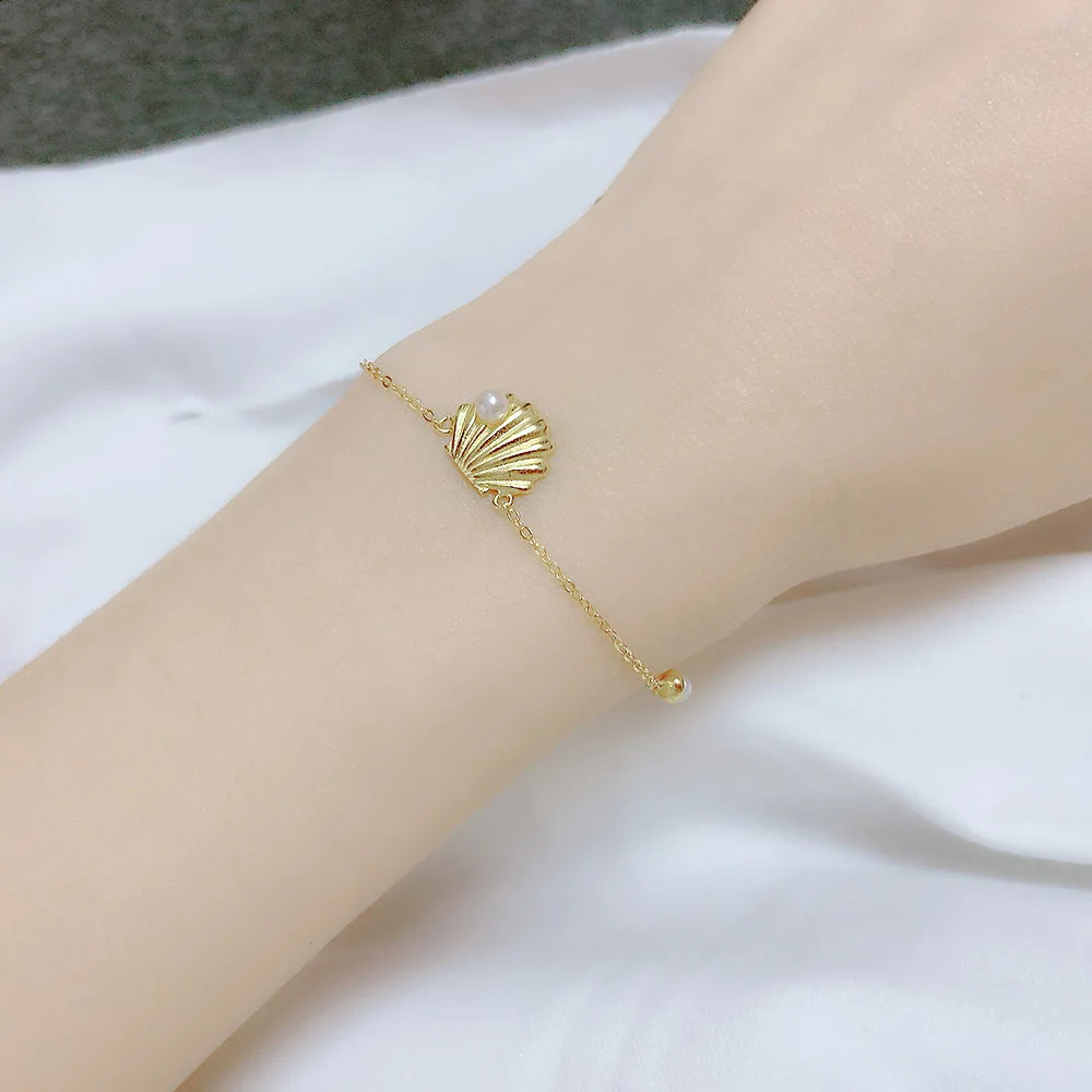 LAMOON Pearl 925 Womens Silver Jewelry Set Natural Freshwater Pearl Shell 14K Gold Plated Fine Summer Beach Jewelry V094 240906