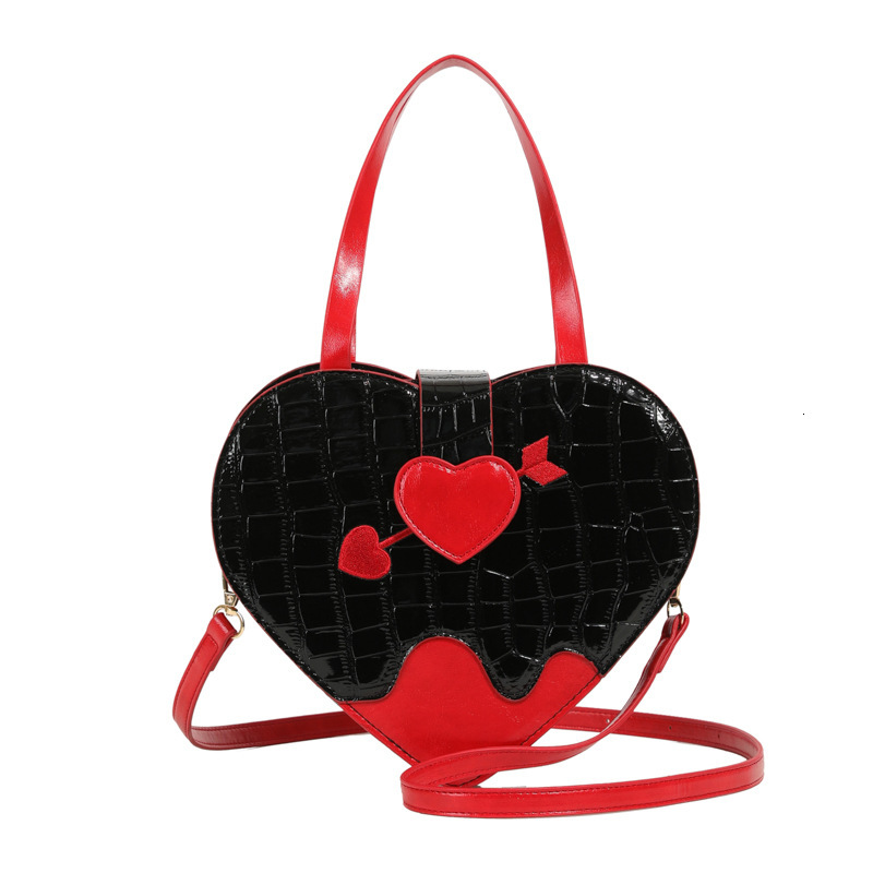 2024 New Fashion Classic Logo Heart Crocodile Pattern Handbag Shoulder Bag Trend