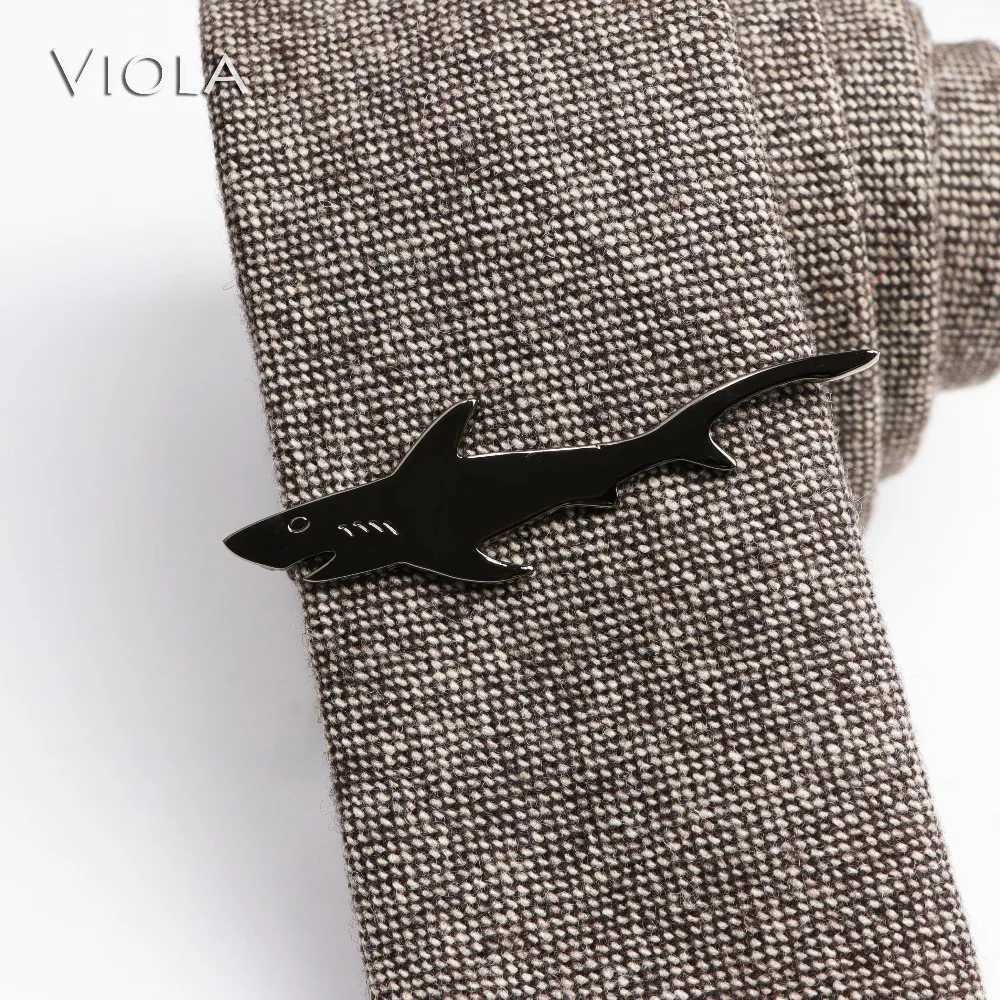Fashionable luxury copper stainless steel clip whale shark beard tie rod mens small tool cool metal tie holder mens accessories buckle gift W240914