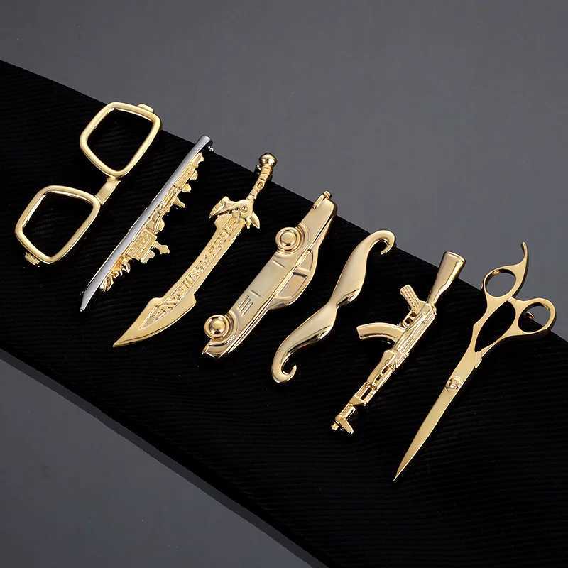 Personalized mens tie clip collar strip mens business wedding party formal tie strip pin mens necklace clip gold wholesale W240914