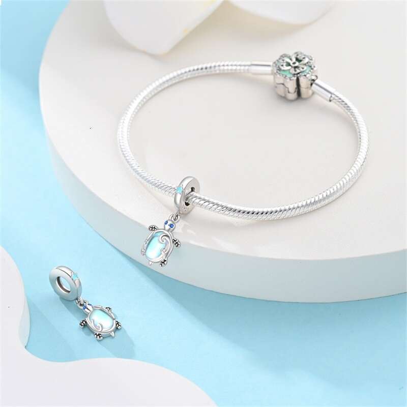 Summer 925 Sterling Silver Octopus Tortoise Luminous Seaworld Charms Beads Fit Original Bracelets DIY Jewelry