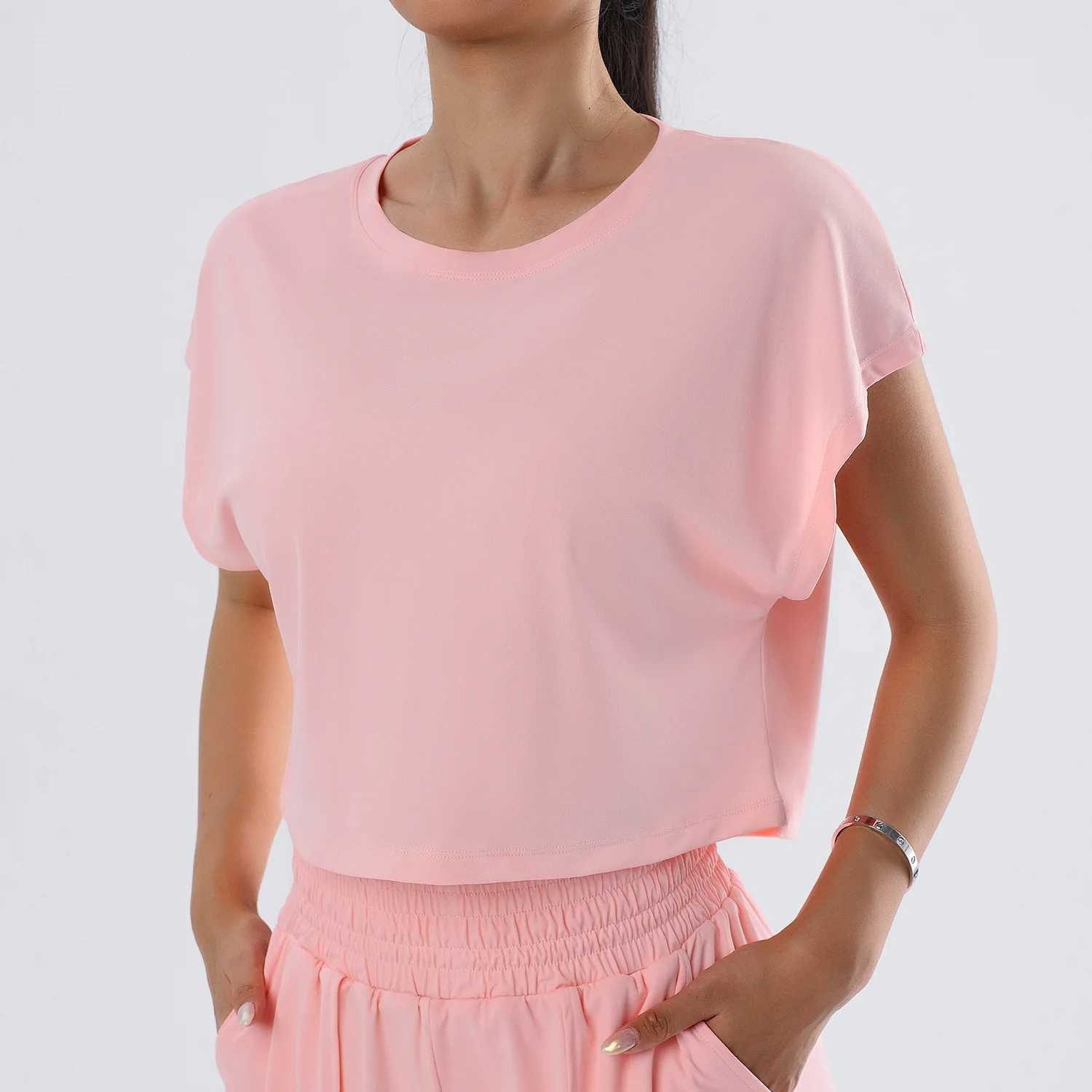 Women Yoga Short Sleeve Sports Fitness T-Shirts Push Up Yoga Top Womens Gym Yoga Shirt Sport Wear Workout Athletic Wear M240914