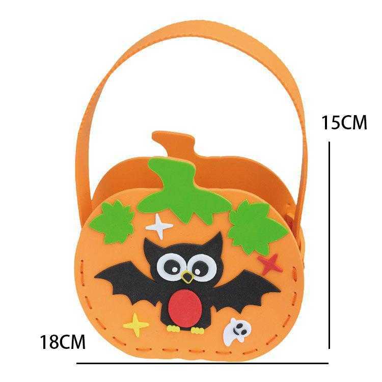 CMM Halloween Pumpkin Lantern Sugar Bag Handheld Basket Ghost Festival Decoration Diy Handmade Golden Wings Toy Bulk
